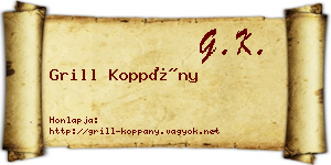 Grill Koppány névjegykártya